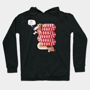 More coffee text with dog illustration Hoodie